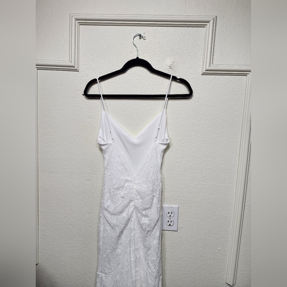 Lulu's Flawless Extravagance White Lace Trumpet Hem Maxi Dress Wedding Bride - Picture 9 of 12